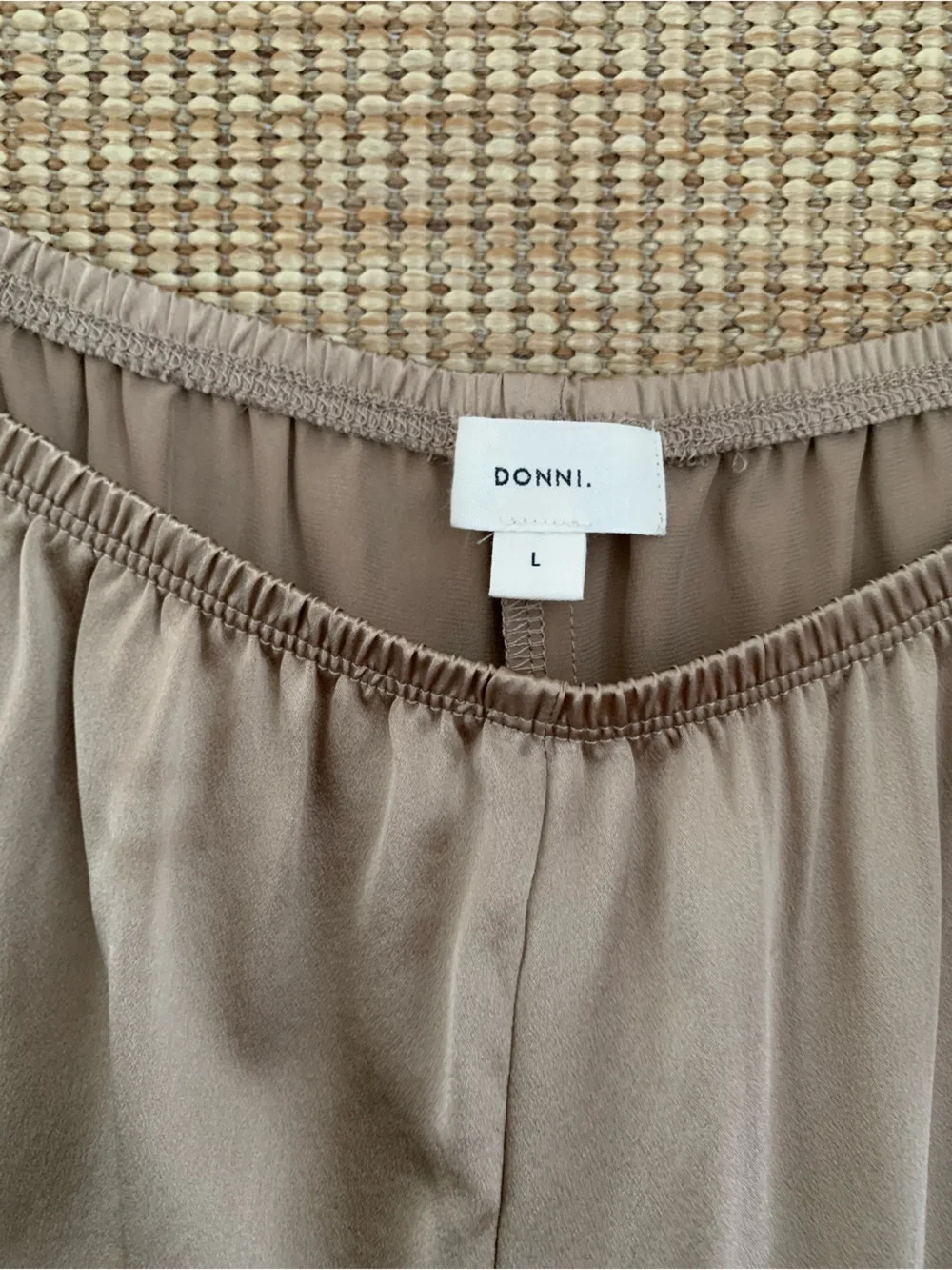 Donni The Silk Lace Tap Trim Pull On Shorts Shitake Brown Tan